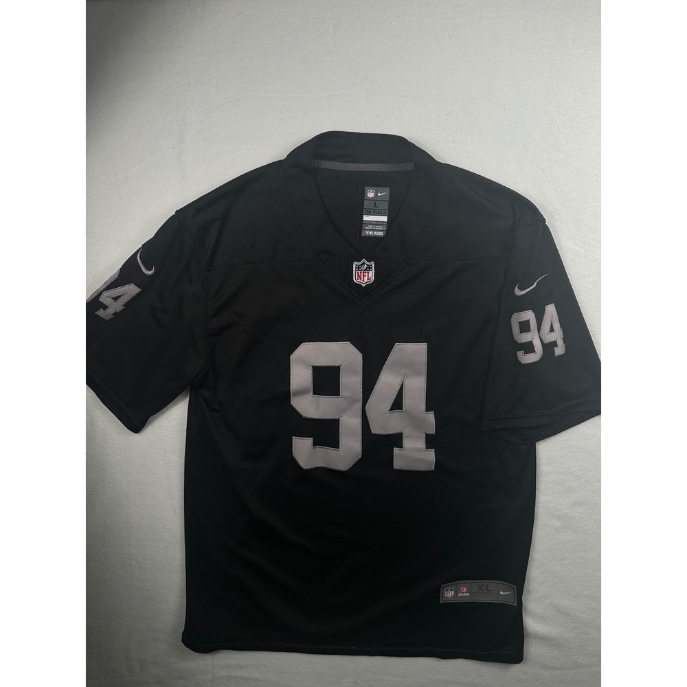 Nike Las Vegas Raiders Carl Nassib 94 Jersey Mens XL Black Silver Stitched NFL